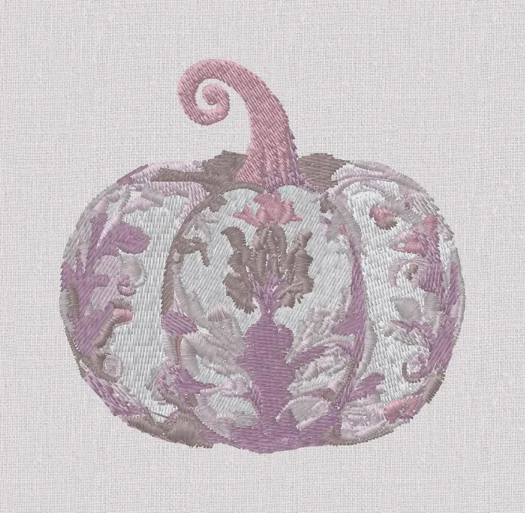 Chinoiserie Pumpkin Embroidery Design: Grandmillennial Fall Stitch (3", 10 Formats)