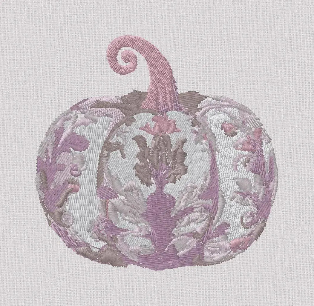 Chinoiserie Pumpkin Embroidery Design: Grandmillennial Fall Stitch (3", 10 Formats)