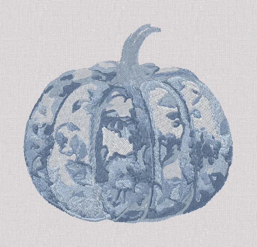 Chinoiserie Pumpkin Embroidery File: Fall Stitch Design (10 Formats)