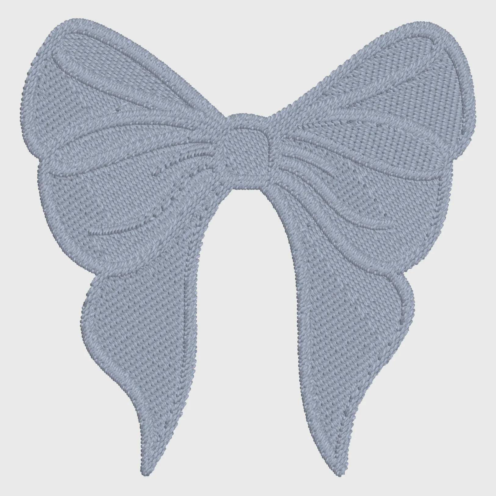 Coquette Bow Monogram Embroidery Design: 3" Stitch File (10 Formats, Instant Download)