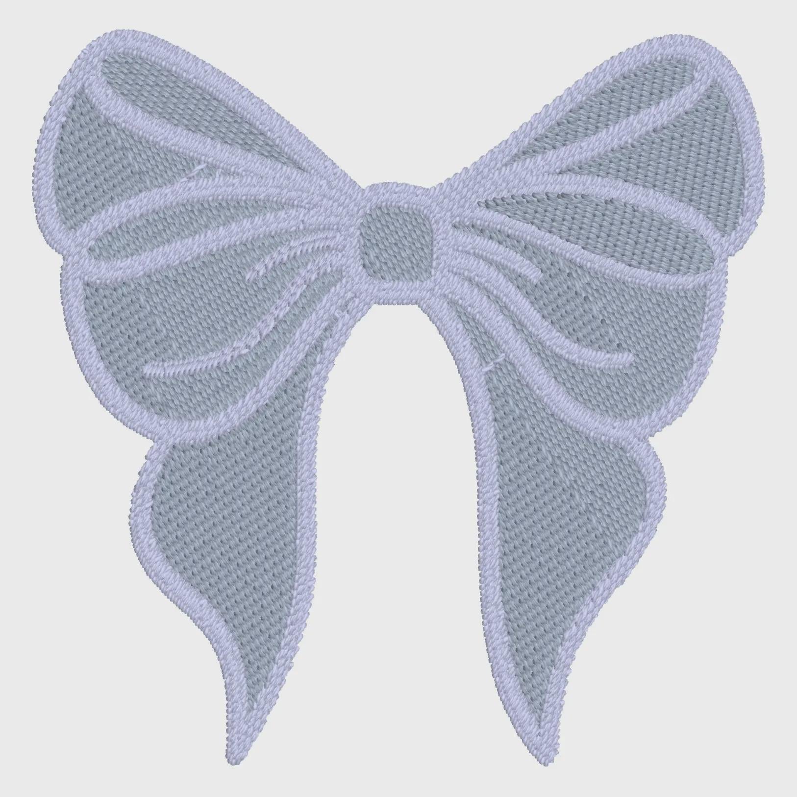 Coquette Bow Monogram Embroidery Design: 3" Stitch File (10 Formats, Instant Download)
