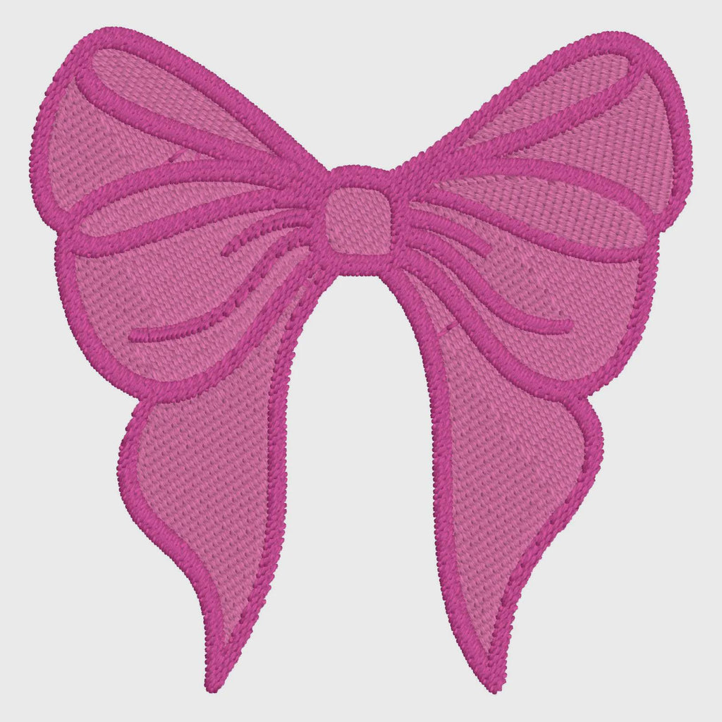 Coquette Bow Monogram Embroidery Design: 3" Stitch File (10 Formats, Instant Download)