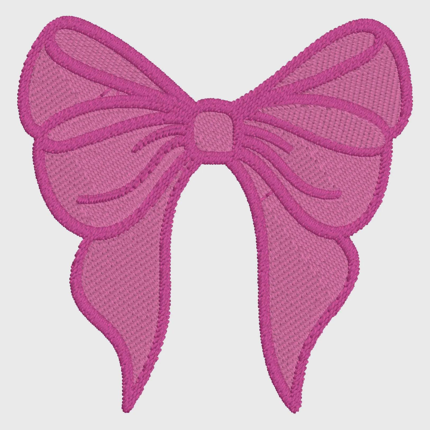 Coquette Bow Monogram Embroidery Design: 3" Stitch File (10 Formats, Instant Download)