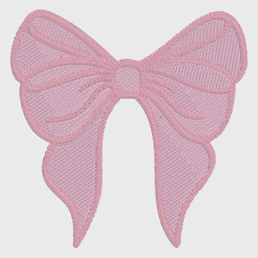 Coquette Bow Monogram Embroidery Design: 3" Stitch File (10 Formats, Instant Download)