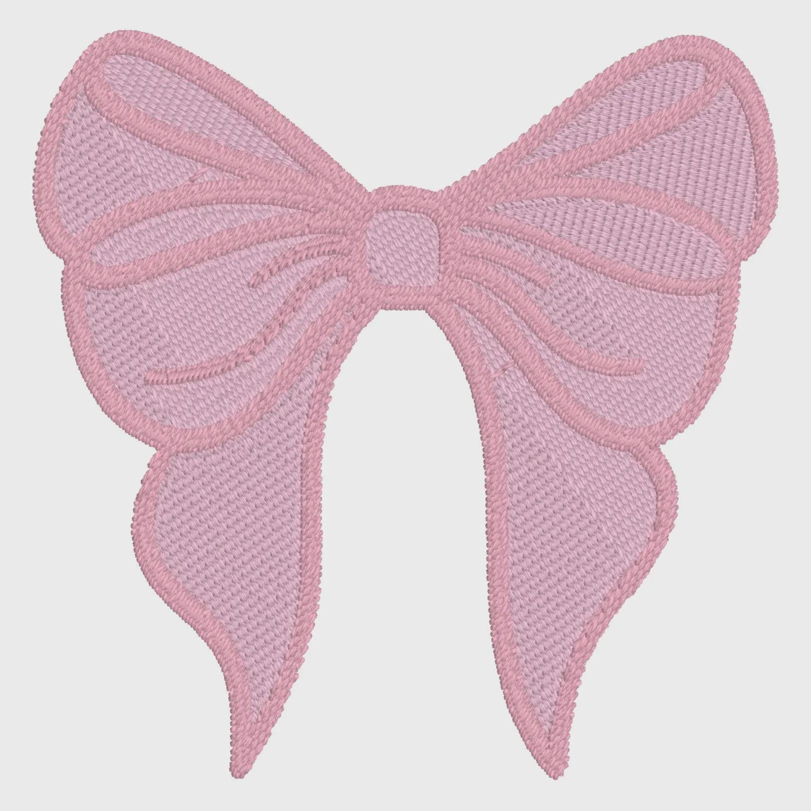 Coquette Bow Monogram Embroidery Design: 3" Stitch File (10 Formats, Instant Download)