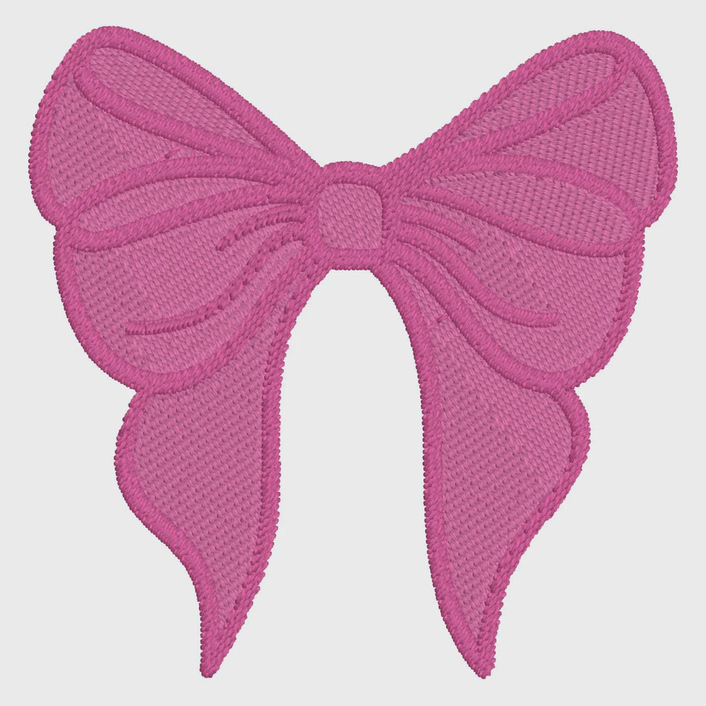 Coquette Bow Monogram Embroidery Design: 3" Stitch File (10 Formats, Instant Download)