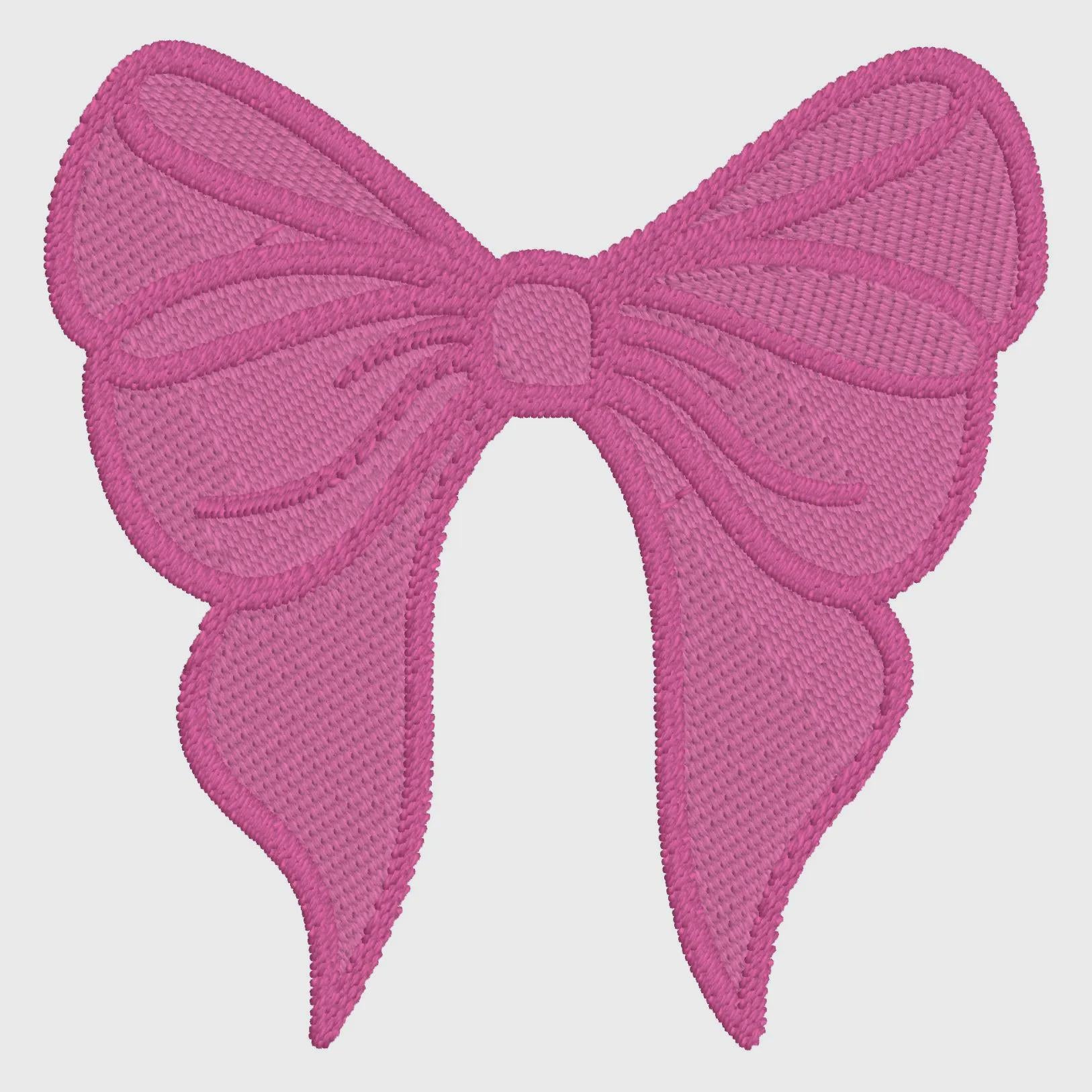 Coquette Bow Monogram Embroidery Design: 3" Stitch File (10 Formats, Instant Download)