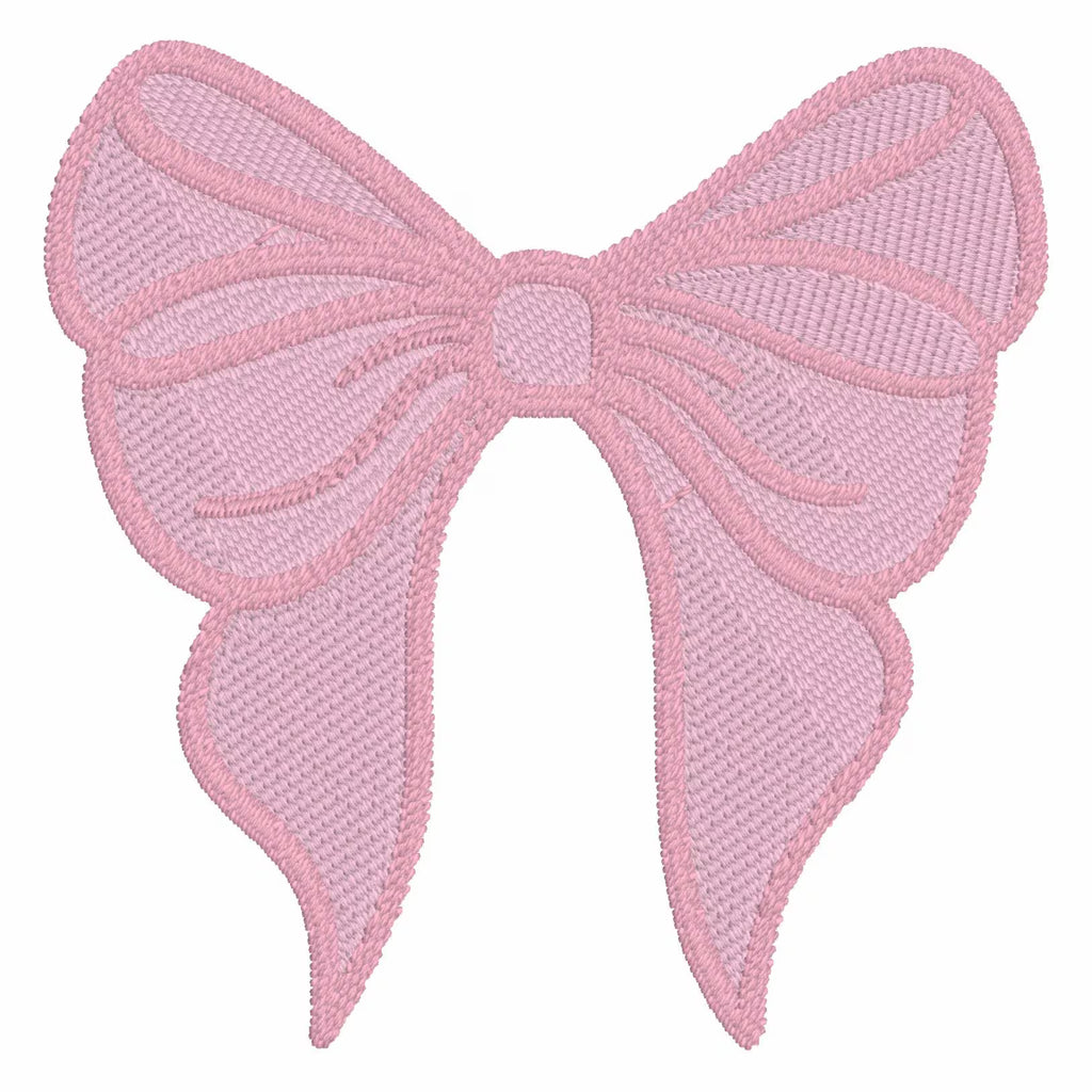 Coquette Bow Monogram Embroidery Design: 3" Stitch File (10 Formats, Instant Download)