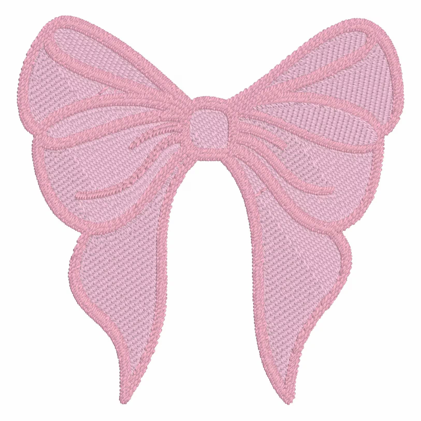 Coquette Bow Monogram Embroidery Design: 3" Stitch File (10 Formats, Instant Download)