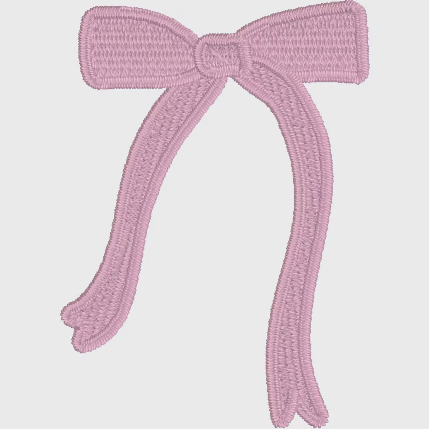 Mini Coquette Ribbon Embroidery File: 2-Inch Instant Download