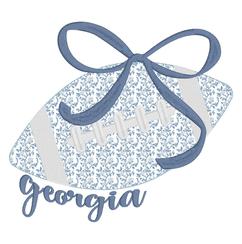 Georgia Coquette Bow Football Appliqué Embroidery File  10 Sew Stitch Formats Instant Download