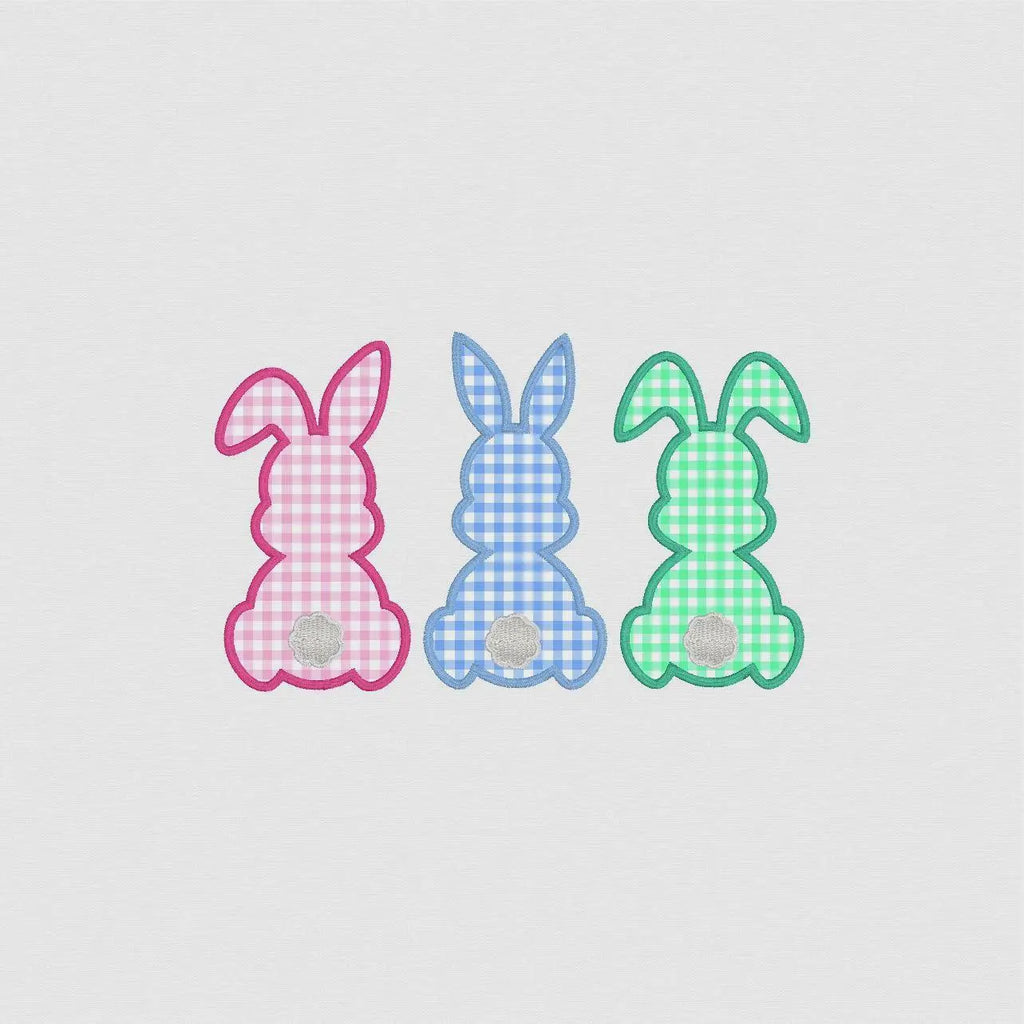 3 Easter Bunnies Appliqué Embroidery Design Download 2 Sizes 9 Sew File Formats