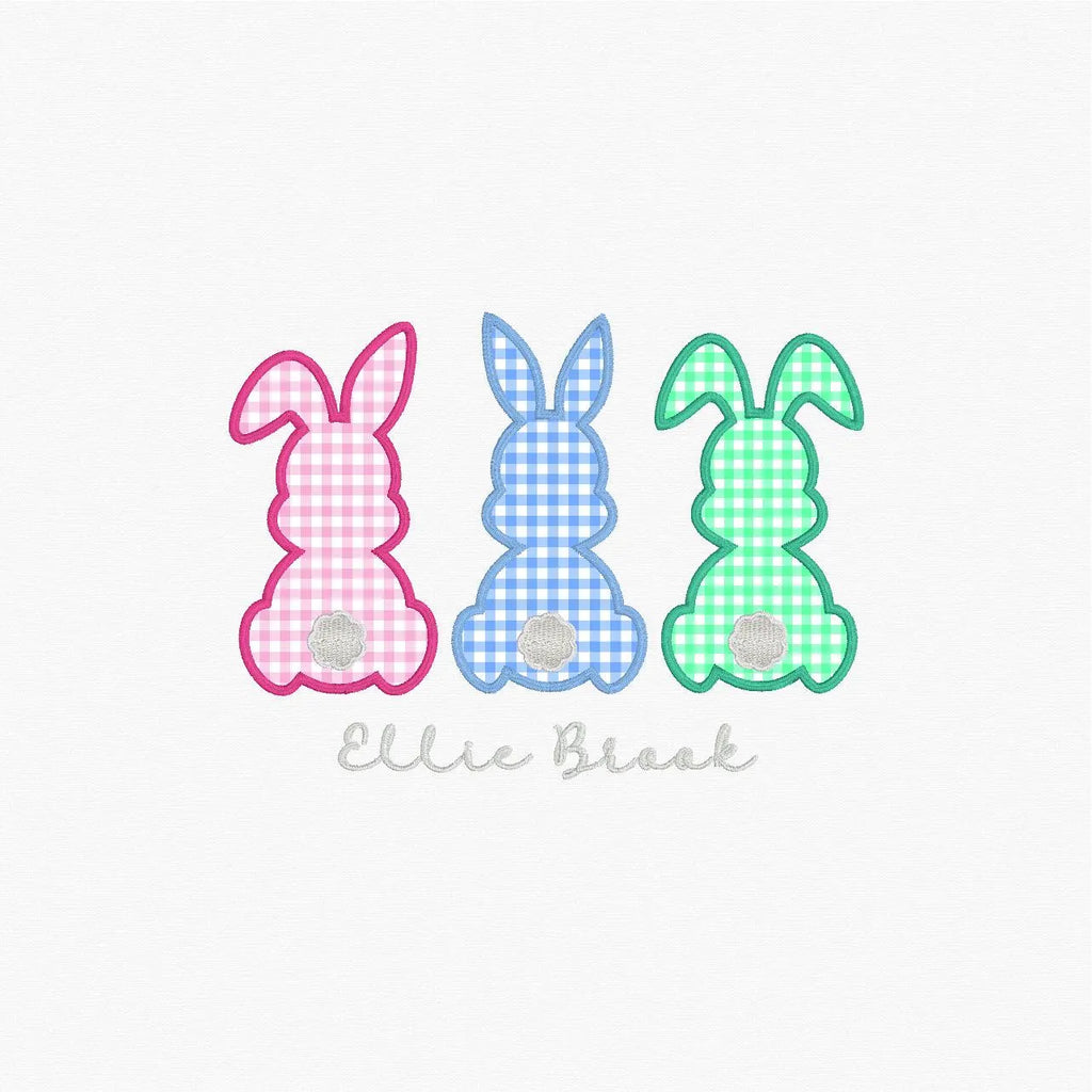 3 Easter Bunnies Appliqué Embroidery Design Download 2 Sizes 9 Sew File Formats