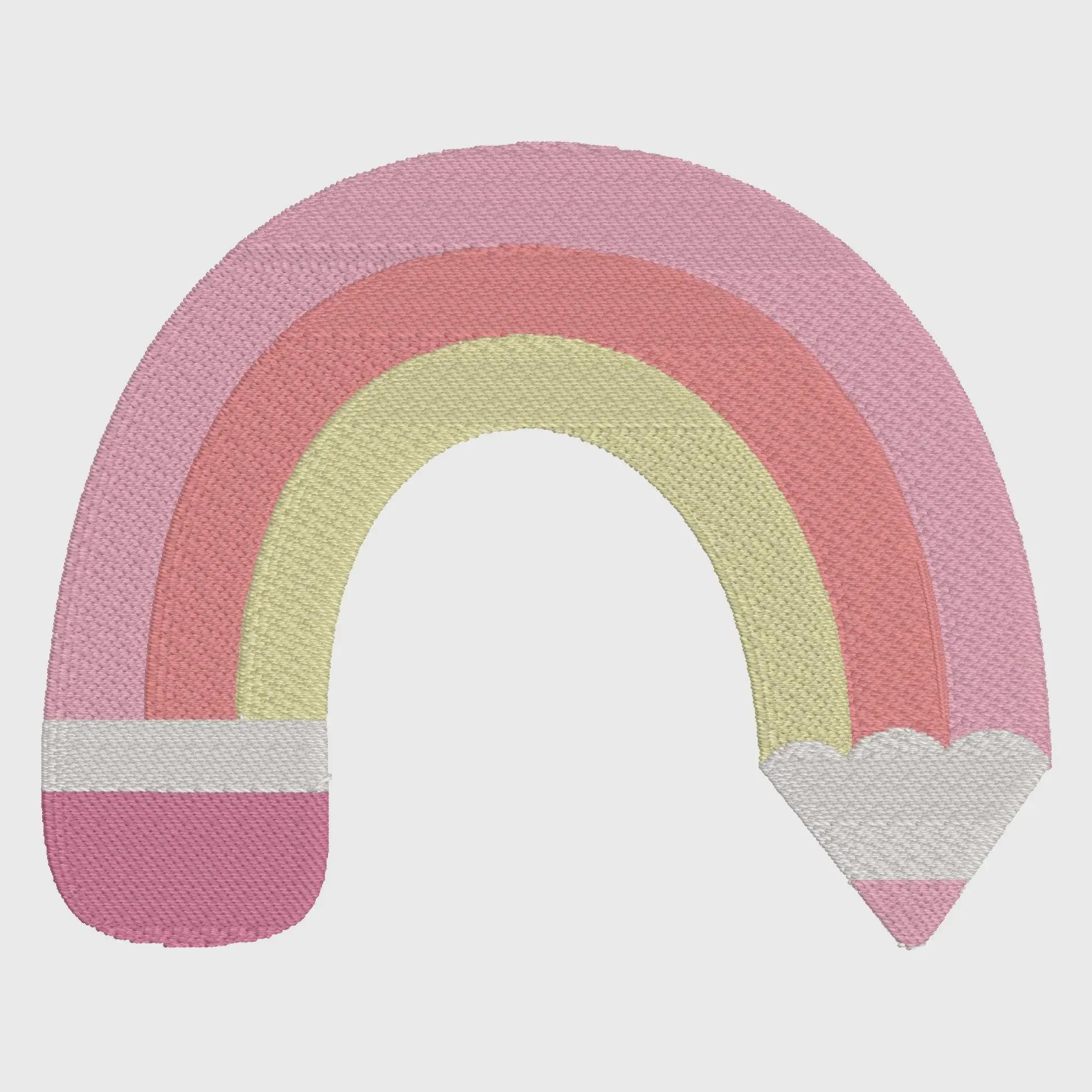 Rainbow Pencil Embroidery Design: Children's Stitch (10 Formats)