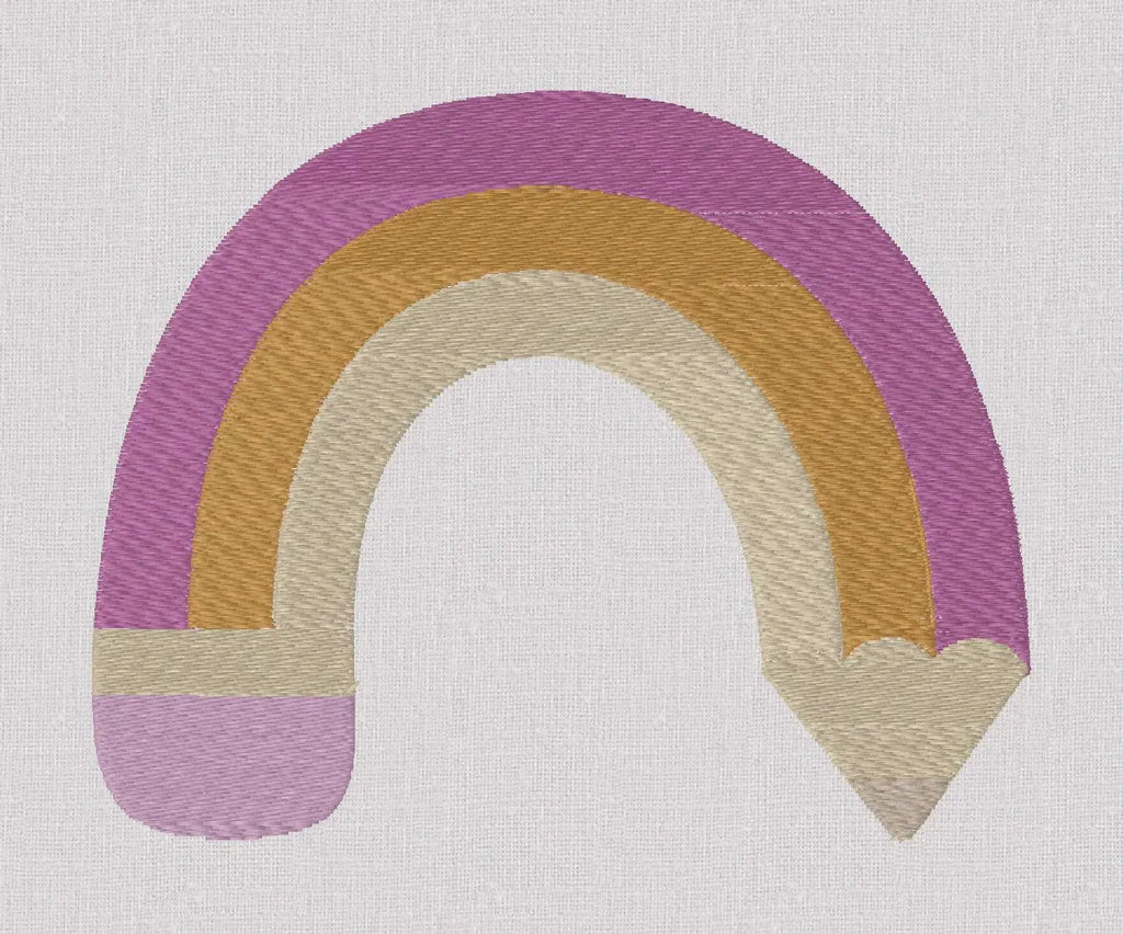 Rainbow Pencil Embroidery Design: Children's Stitch (10 Formats)