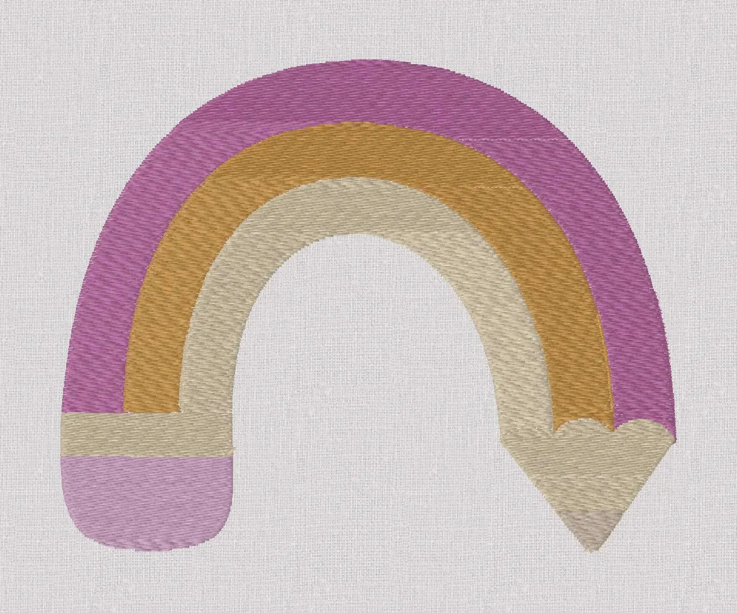 Rainbow Pencil Embroidery Design: Children's Stitch (10 Formats)
