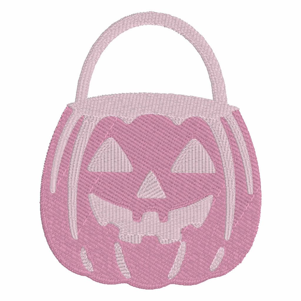 Jack-o'-Lantern Embroidery Design: Halloween Treat Bag, Coquette Bow