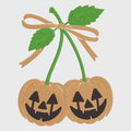Pumpkin Cherries Embroidery File: Fall Coquette Bow Design (10 Formats)