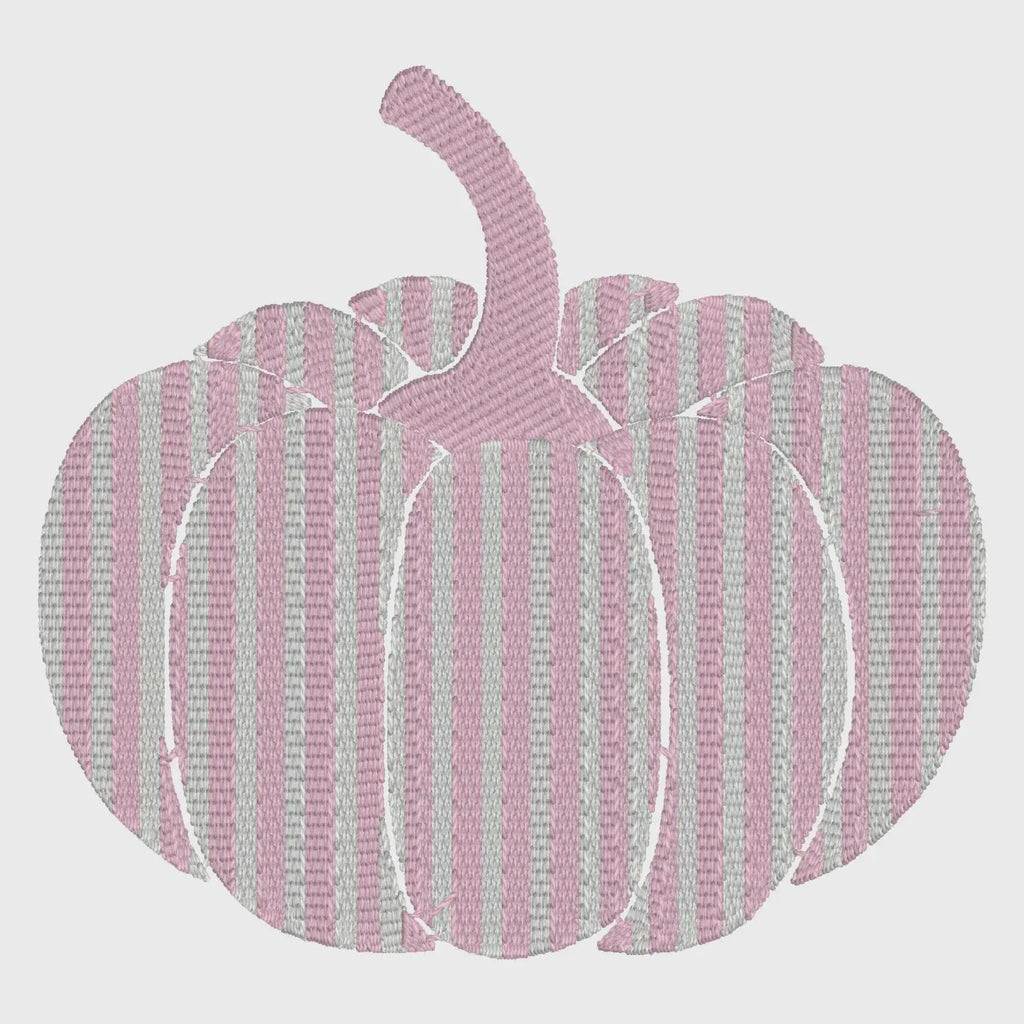 Striped Pumpkin Embroidery File: Grandmillennial Fall Stitch Design (10 Formats)