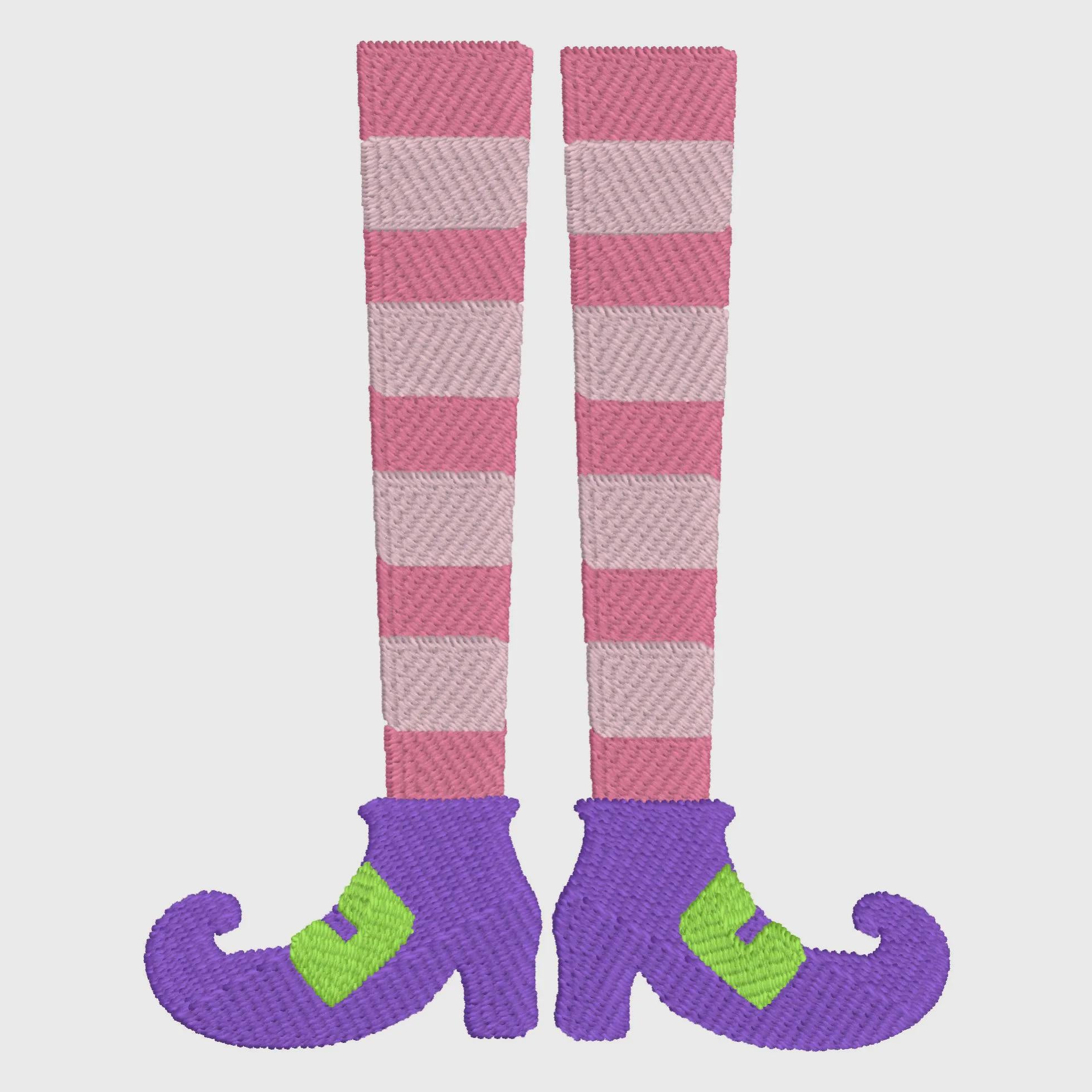 2 Sizes Striped Witch Legs Embroidery Design: Halloween Monogram Frame (10 Formats)