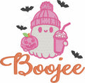 Boojie Halloween Ghost Embroidery File Bats Pumpkin Coffee Fall Design 8 Instant Downloads