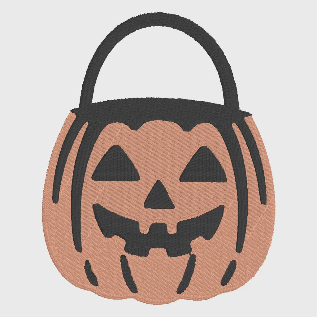 Jack-o'-Lantern Embroidery Design: Halloween Treat Bag