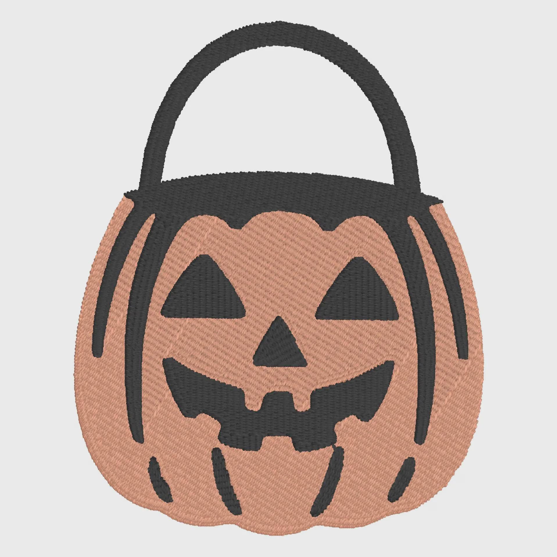 Jack-o'-Lantern Embroidery Design: Halloween Treat Bag