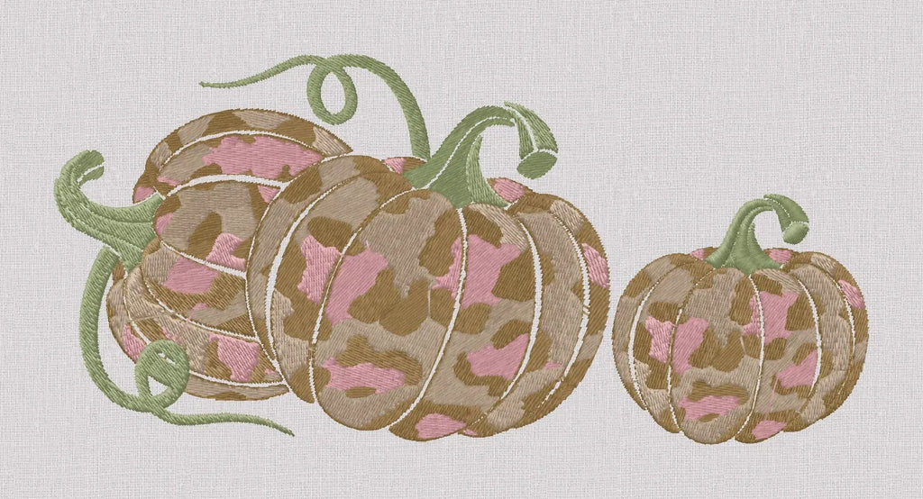 Leopard Pumpkin Patches 2 Sizes Embroidery File 10 Stitch Formats Fall Animal Print Design