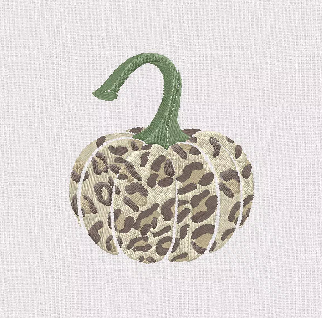 Leopard Pumpkins 2 Sizes Embroidery File 10 Stitch Formats Fall Animal Print Design