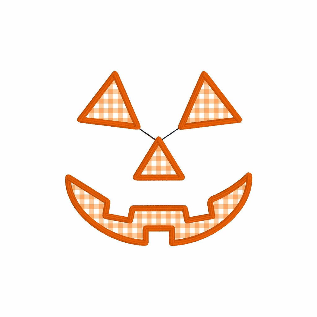 Jack-o'-Lantern Pumpkin Face Appliques: Halloween Embroidery File (4 inch, 2 Designs, 10 Formats)