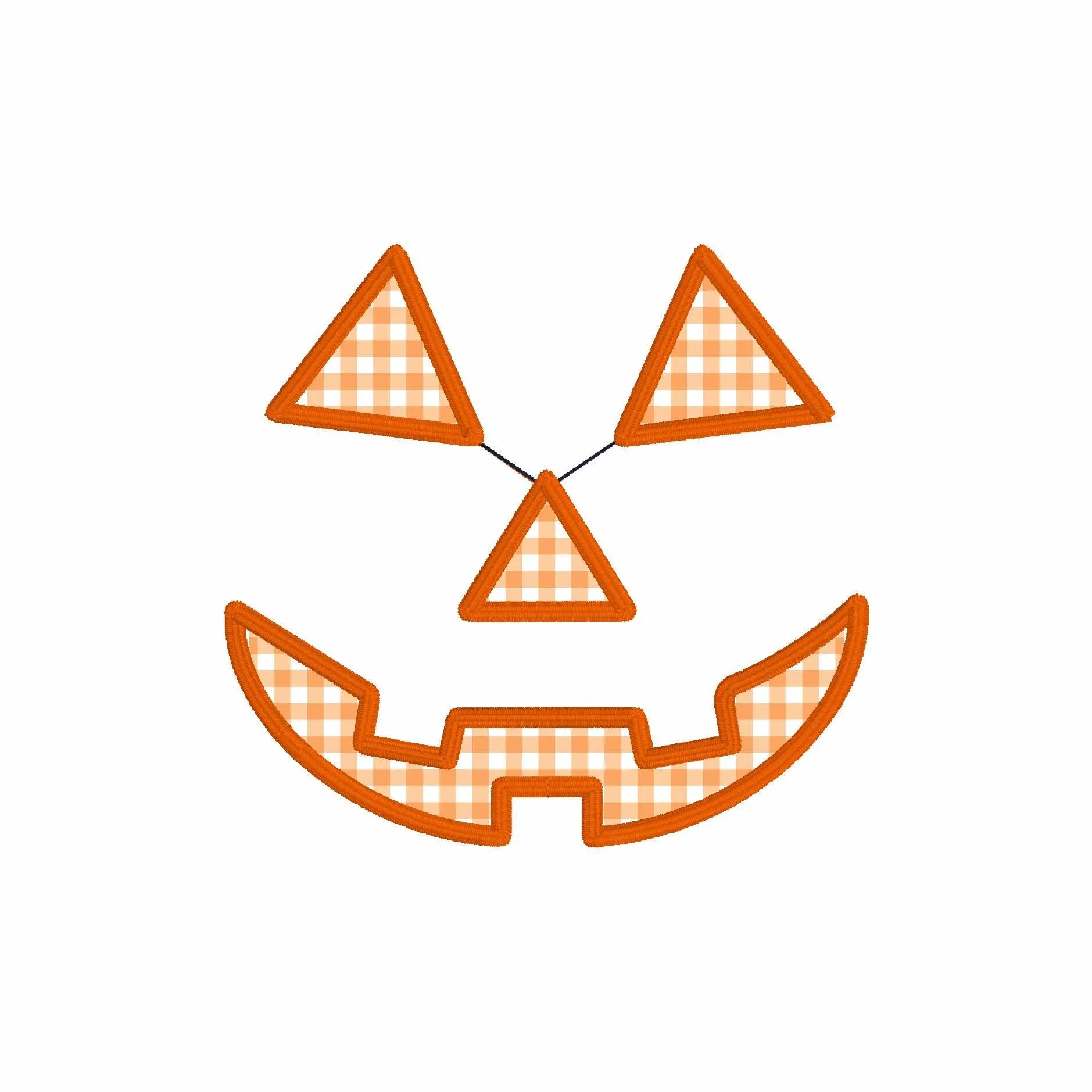Jack-o'-Lantern Pumpkin Face Appliques: Halloween Embroidery File (4 inch, 2 Designs, 10 Formats)