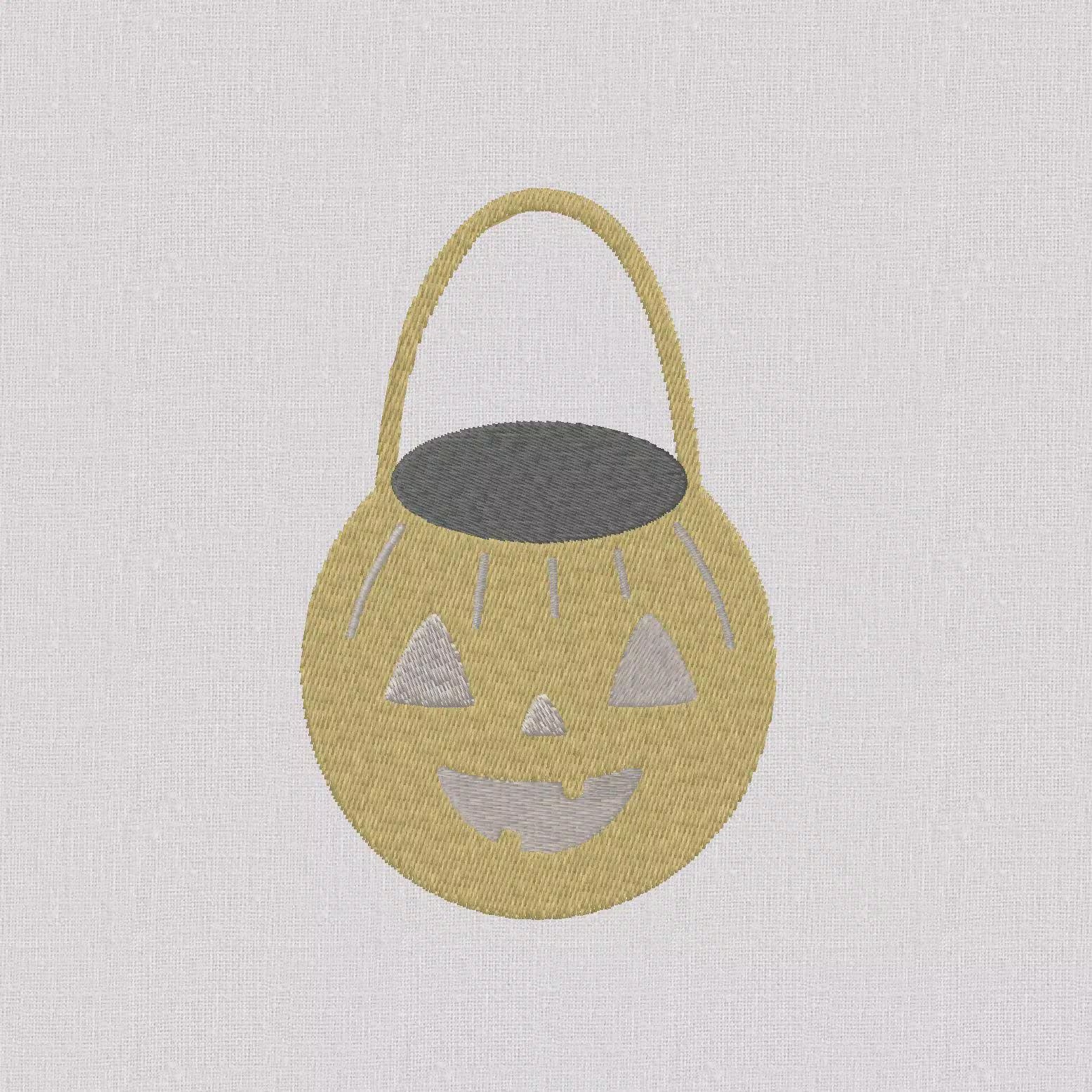 2 Sizes Jack-o'-Lantern Embroidery Design: Halloween Trick or Treat Bag