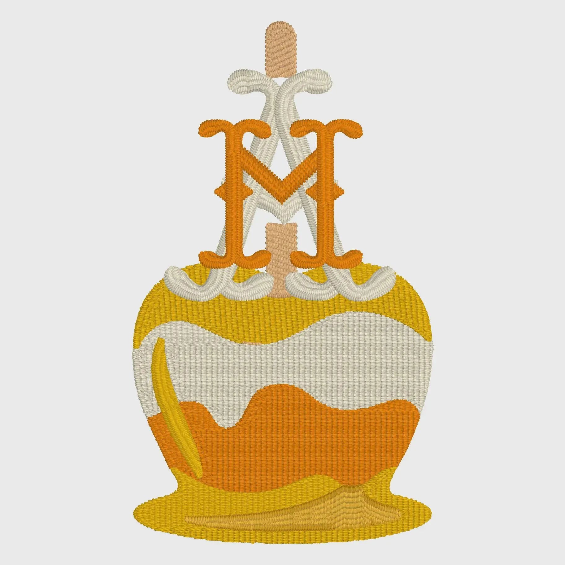Candy Apple Monogram Frame Embroidery File: 10 Stitch Formats