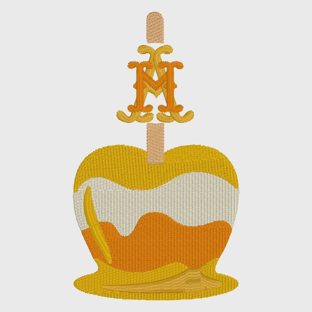 Candy Apple Monogram Frame Embroidery File: 10 Stitch Formats