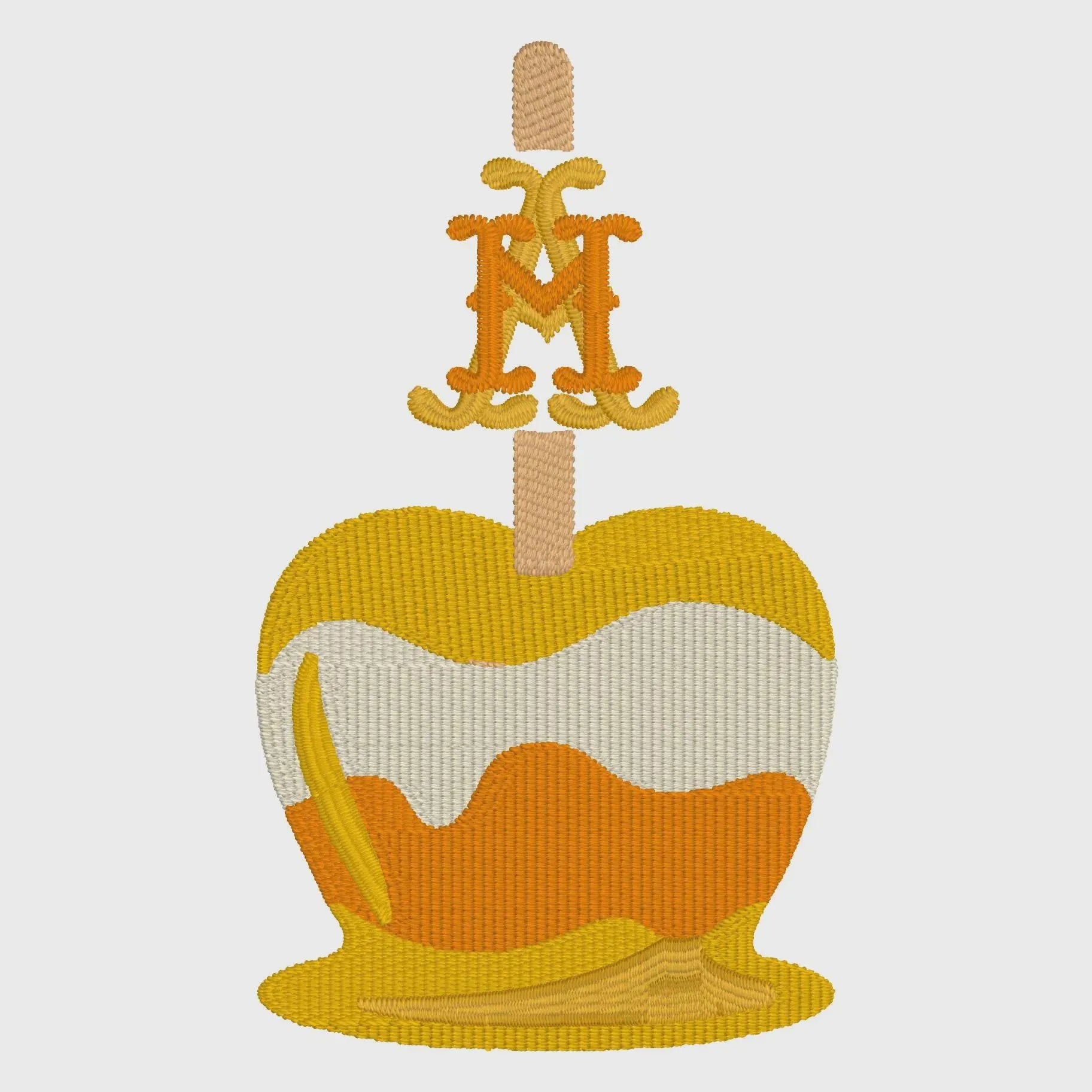 Candy Apple Monogram Frame Embroidery File: 10 Stitch Formats