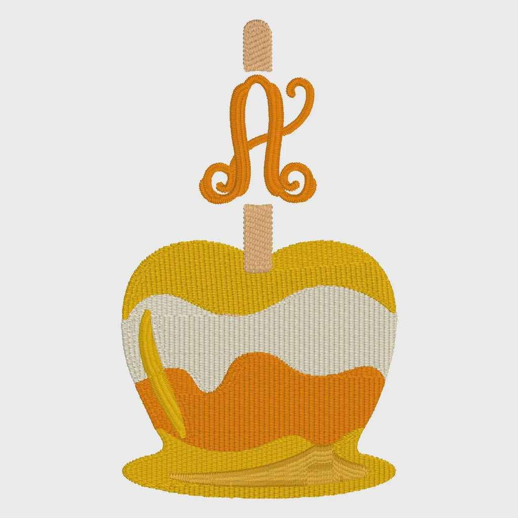 Candy Apple Monogram Frame Embroidery File: 10 Stitch Formats