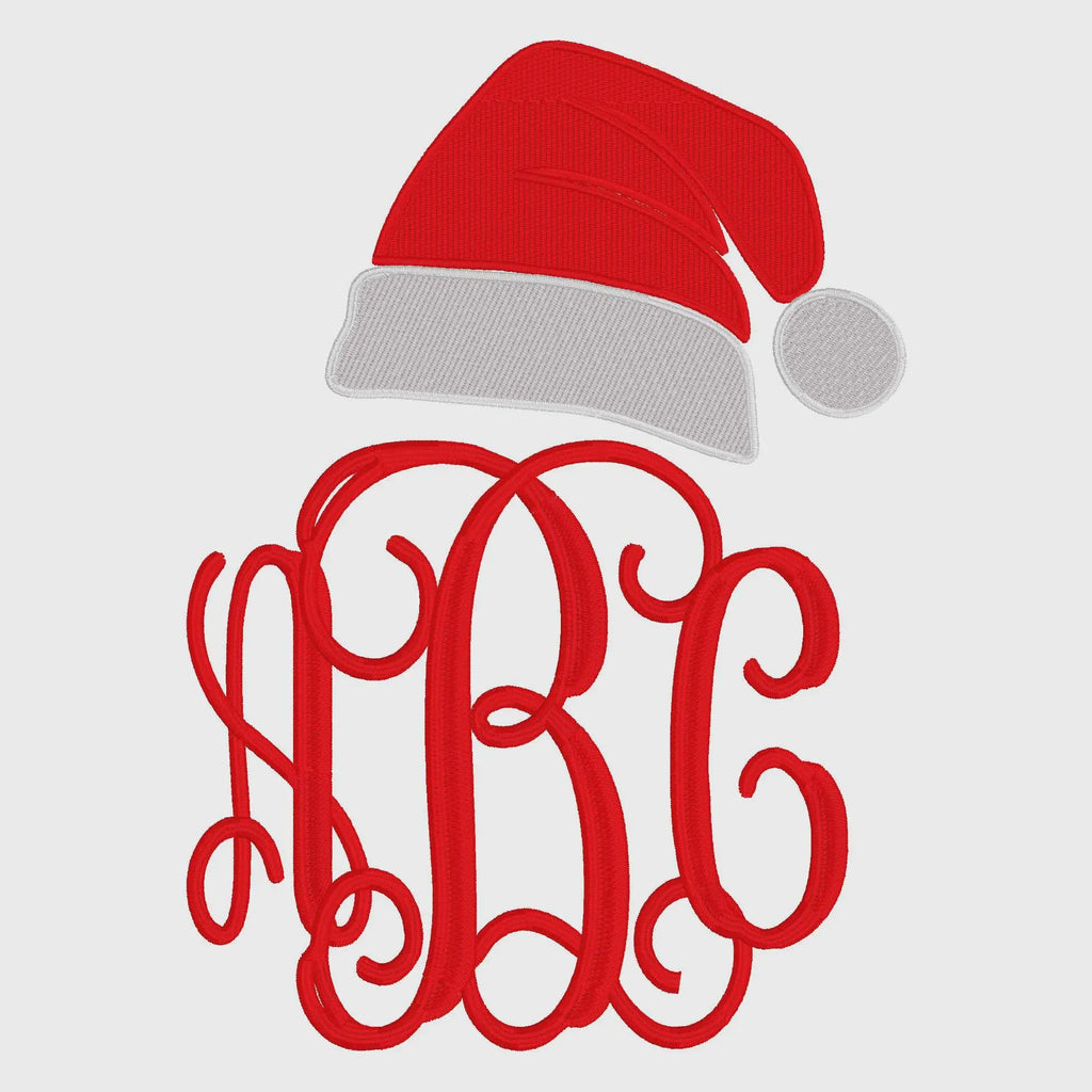 Santa Hat  Embroidery Design: Christmas (Large Monogram Topper, 4 inch, 10 Formats,)