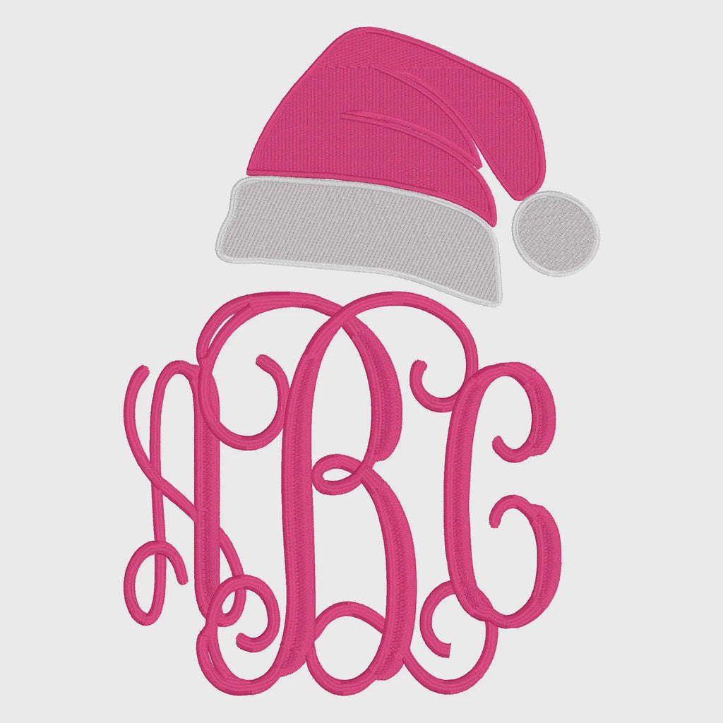 Santa Hat  Embroidery Design: Christmas (Large Monogram Topper, 4 inch, 10 Formats,)
