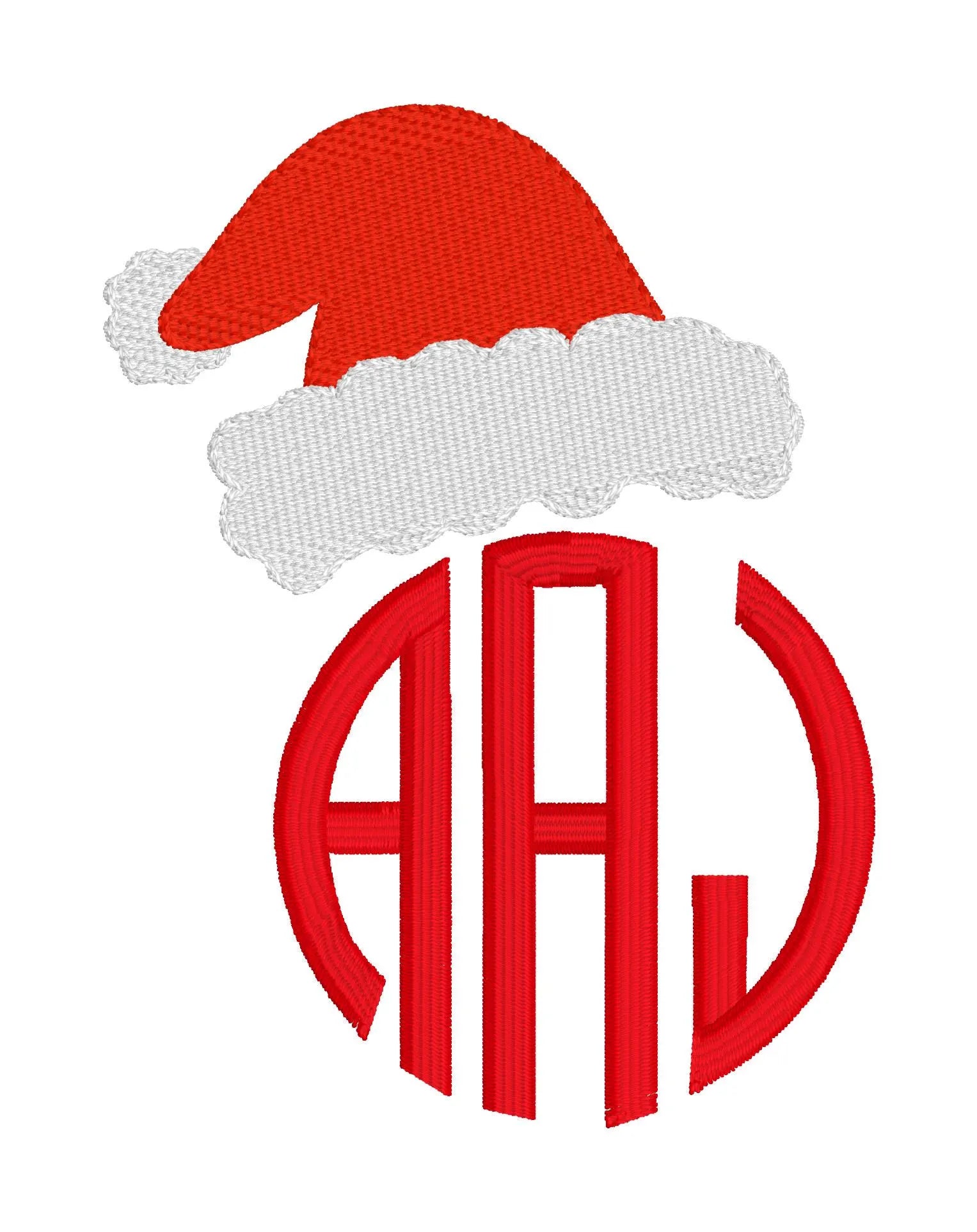 Santa Hat Monogram Topper Monogram Frame Embroidery File