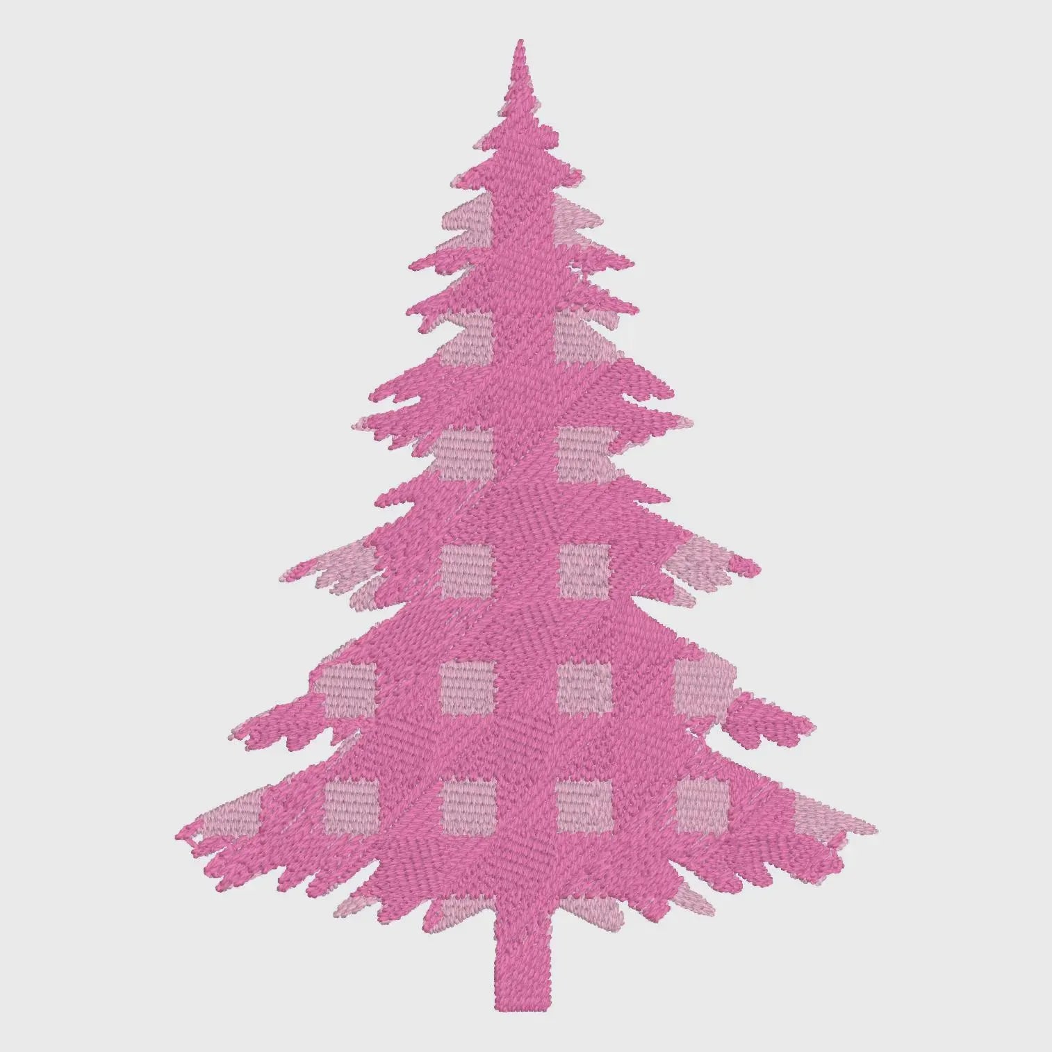 Buffalo Plaid Christmas Tree Embroidery File: 10 Formats, 4-inch (Instant Download)