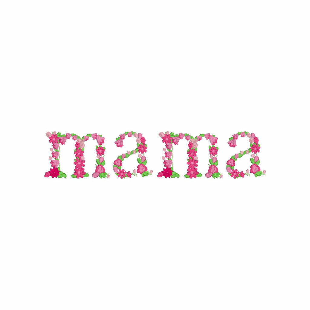 Mama Floral Embroidery Design: 8 Inch, 9 Formats (Digital Download)