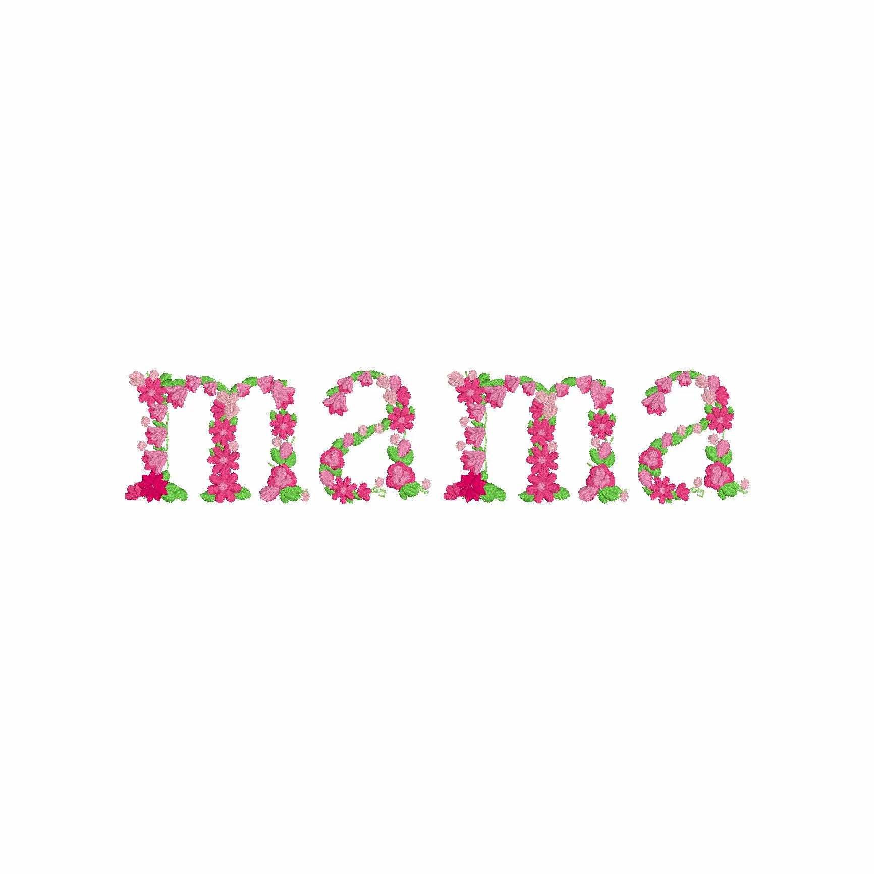 Mama Floral Embroidery Design: 8 Inch, 9 Formats (Digital Download)