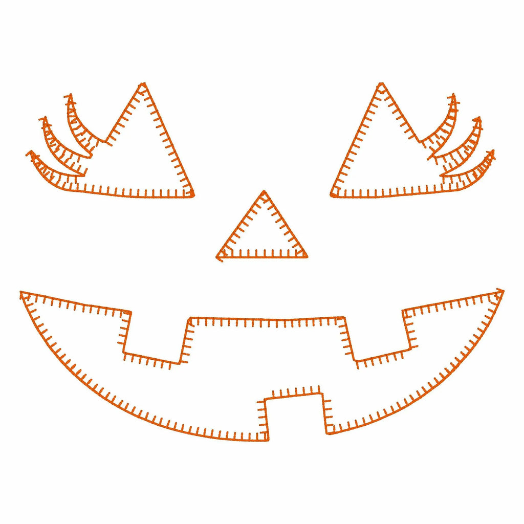 Jack-o'-Lantern Girl Applique Designs: Halloween Embroidery Files (10 Stitch Formats, SVG Included)