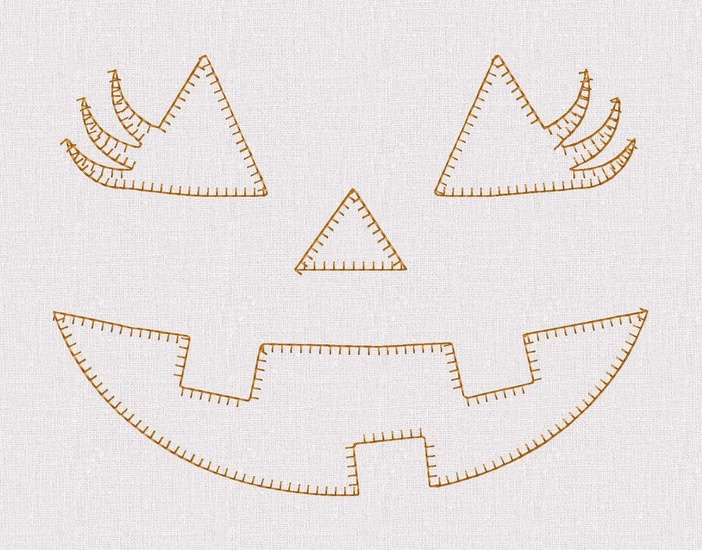 Jack-o'-Lantern Girl Applique Designs: Halloween Embroidery Files (10 Stitch Formats, SVG Included)