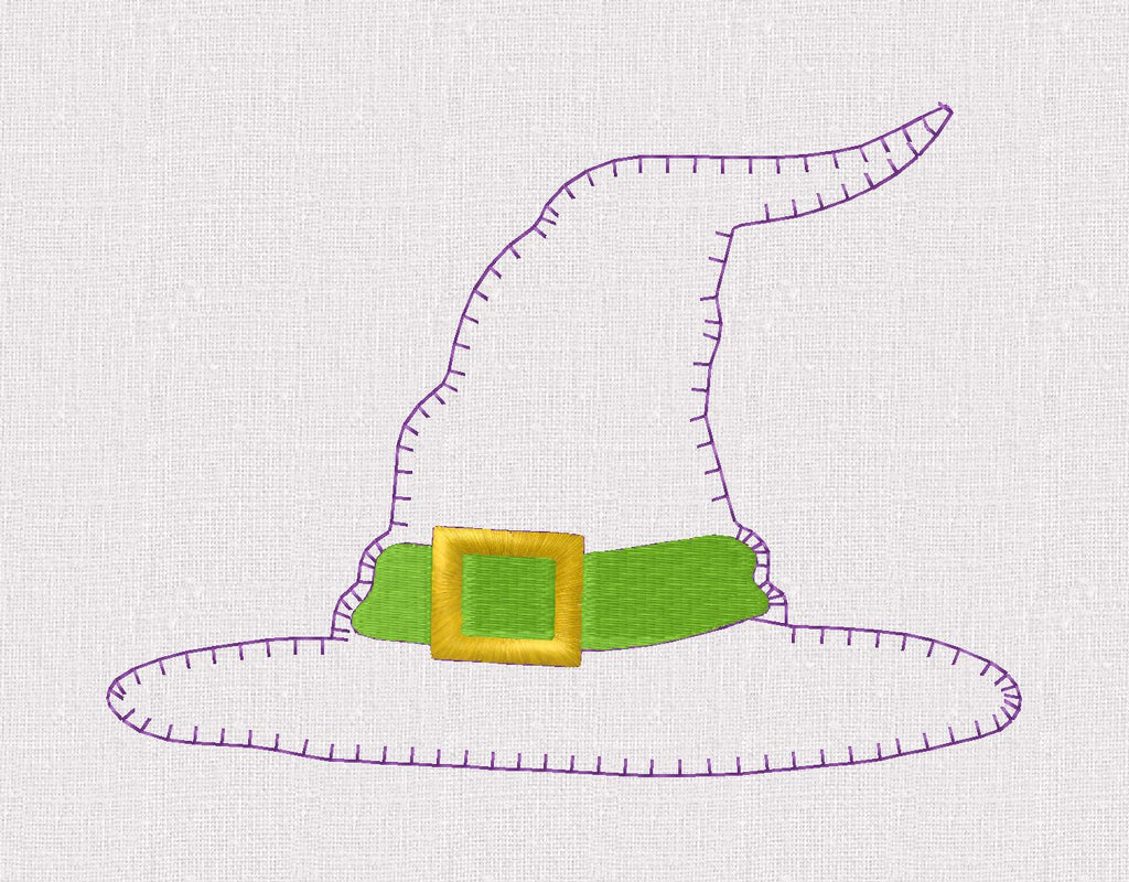 Witch's Hat Applique Halloween Monogram or Name Topper Embroidery File Instant Download