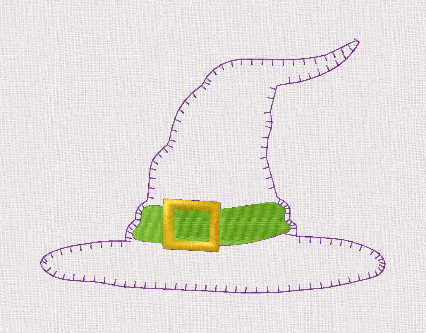 Witch's Hat Applique Halloween Monogram or Name Topper Embroidery File Instant Download