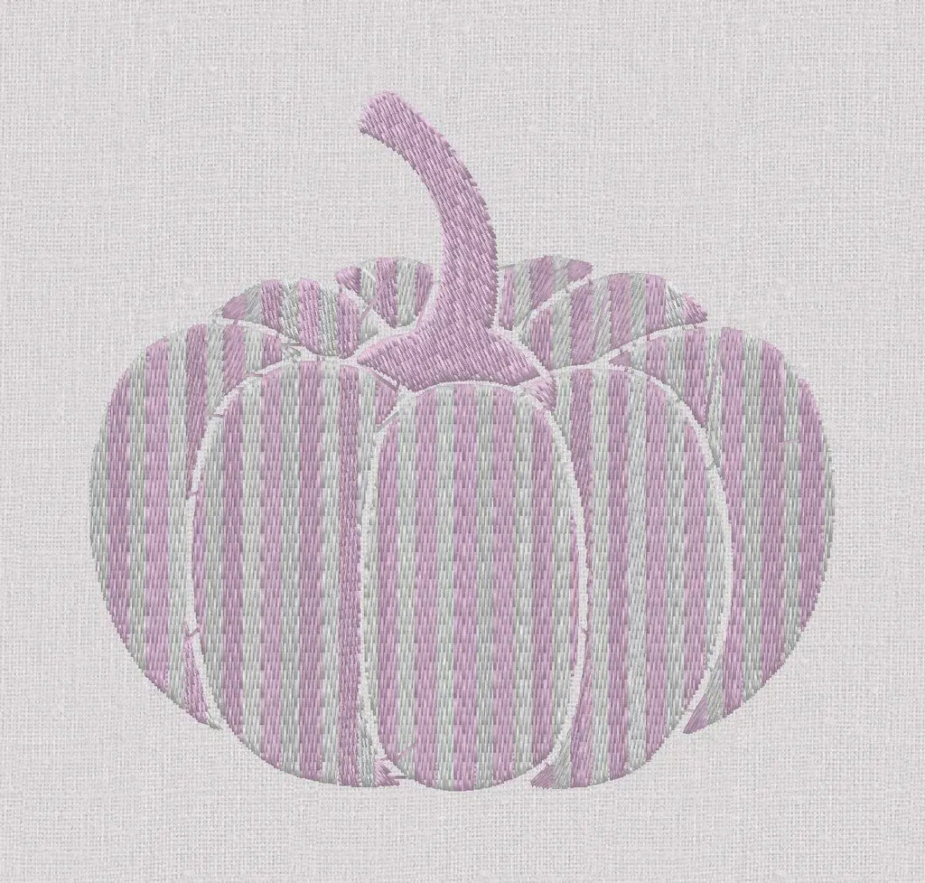 Striped Pumpkin Embroidery File: Grandmillennial Fall Stitch Design (10 Formats)