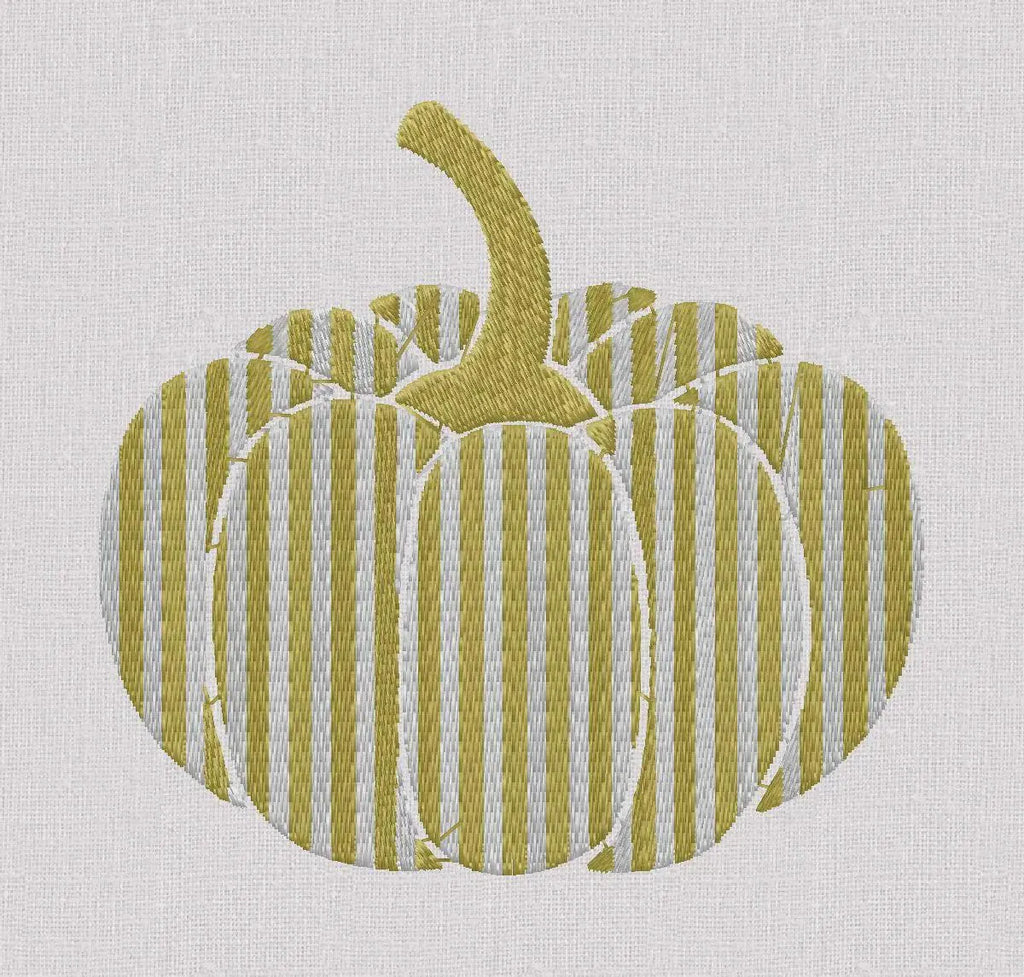 Striped Pumpkin Embroidery File: Grandmillennial Fall Stitch Design (10 Formats)