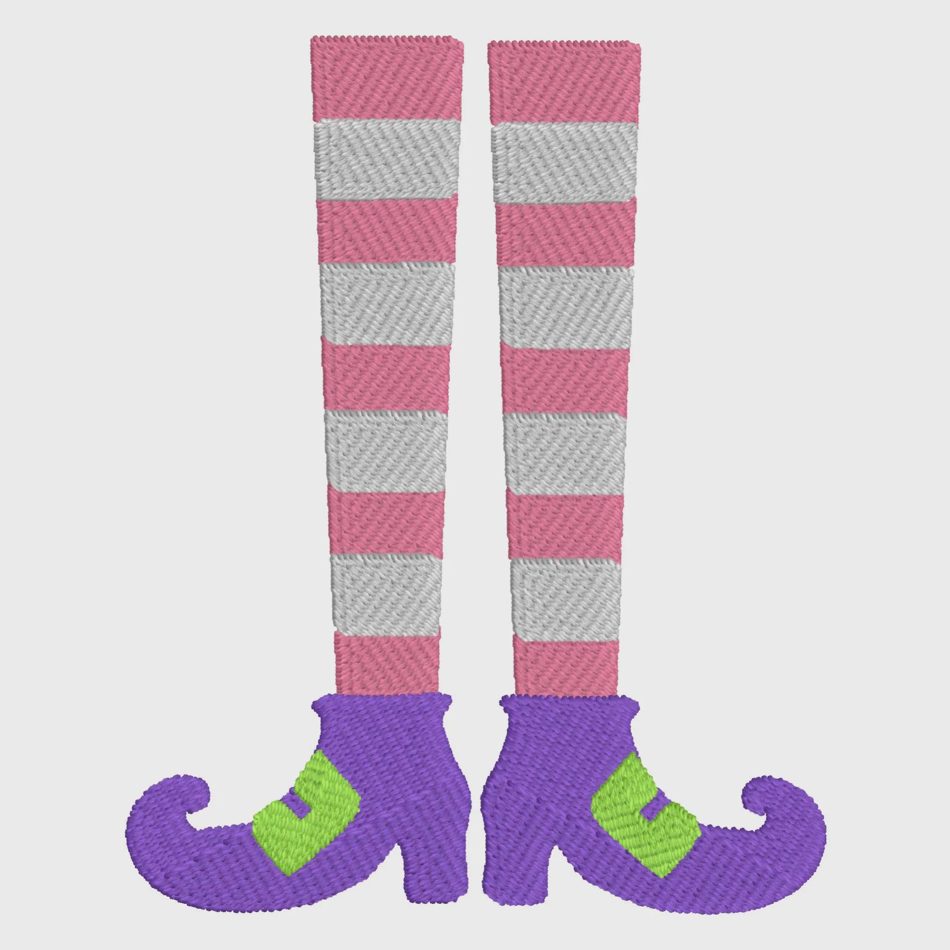 2 Sizes Striped Witch Legs Embroidery Design: Halloween Monogram Frame (10 Formats)