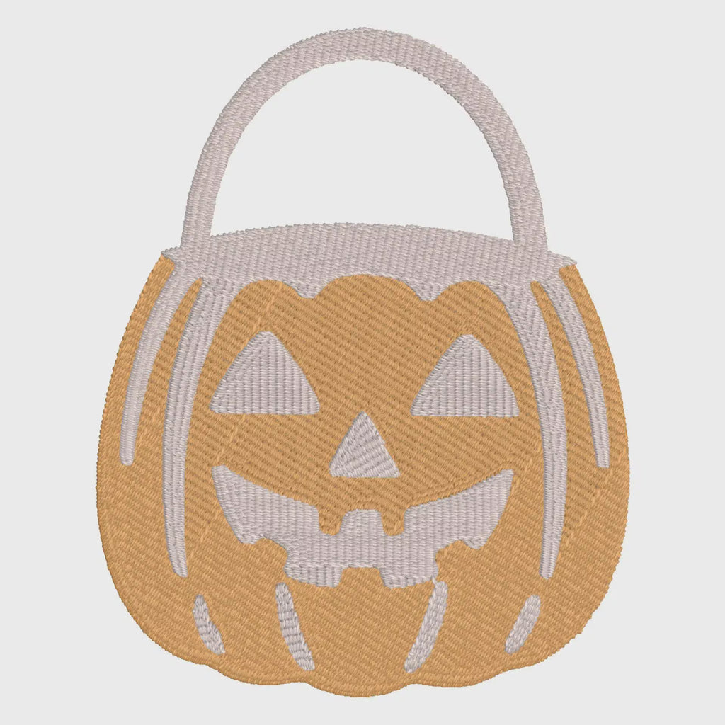 Jack-o'-Lantern Embroidery Design: Halloween Treat Bag